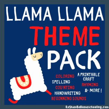 RoShamBo Homeschooling promo for llama llama red pajama theme pack