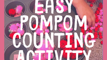 RoShamBo Homeschooling math and fine motor activity for preschool easy pompom counting