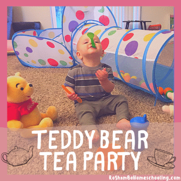 RoShamBo Homeschooling teddy bear tea party activity for social and emotional learning