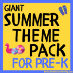 RoShamBo Homeschooling Summer Theme Pack promo showing several preschool printable worksheets with a summer theme