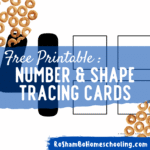 RoShamBo Homeschooling free printable worksheets with numbers and shapes to practice tracing