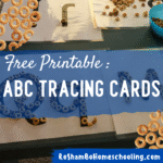 RoShamBo Homeschooling free printable handwriting practice with cheerio tracing on abc tracing cards