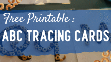 RoShamBo Homeschooling free printable handwriting practice with cheerio tracing on abc tracing cards