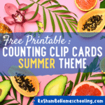 RoShamBo Homeschooling free printable counting clip cards with a summer theme