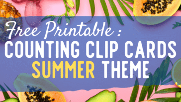 RoShamBo Homeschooling free printable counting clip cards with a summer theme