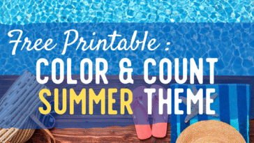 RoShamBo Homeschooling free printable worksheets with coloring sheets showing numbers 1-10 and a summertime theme