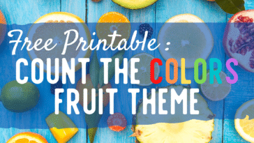 RoShamBo Homeschooling free printable worksheet with fruit of different colors that children can count