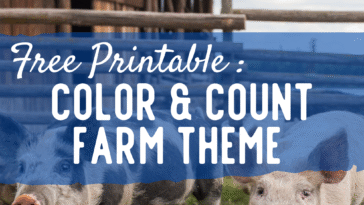 RoShamBo Homeschooling free printable with coloring sheets of numbers 1-10 and cute farm animals