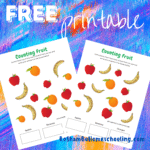RoShamBo Homeschooling free printable worksheet with fruit of different colors that children can count