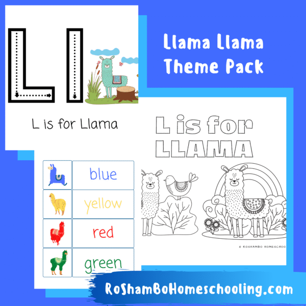 Samples of activities from RoShamBo Homeschooling Llama Llama Theme Pack