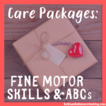 RoShamBo Homeschooling covid-19 sending care packages for practicing fine motor skills and learning abcs