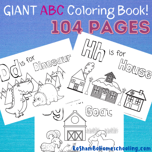 RoShamBo Homeschooling printable Giant ABC Coloring Book