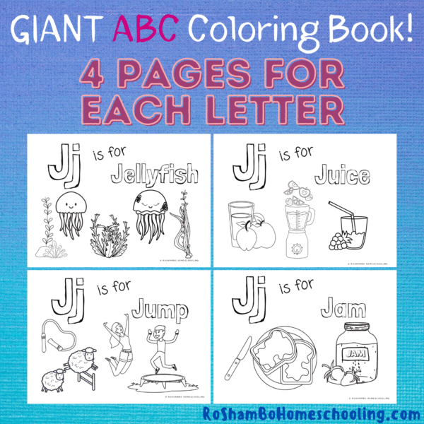 RoShamBo Homeschooling printable Giant ABC Coloring Book