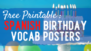RoShamBo Homeschooling free printable Spanish birthday vocabulary posters