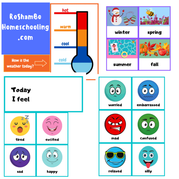 RoShamBo Homeschooling circle time board English version