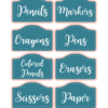 RoShamBo Homeschooling printable homeschool room labels glam blue and pink