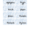 RoShamBo Homeschooling printable homeschool room labels blue floral
