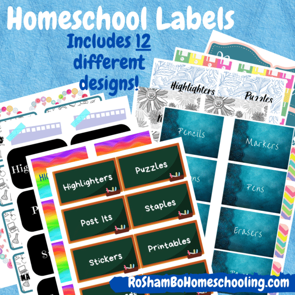 RoShamBo Homeschooling printable homeschool room labels