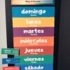 RoShamBo Homeschooling circle time board in Spanish and English days of the week