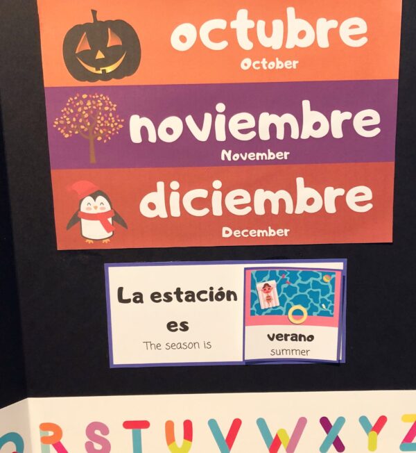 RoShamBo Homeschooling promo for a Circle Time Board in Spanish and English seasons