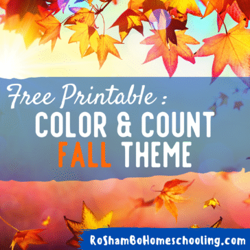 RoShamBo Homeschooling free preschool printable of coloring sheets with numbers and a fall, Halloween, Thanksgiving theme