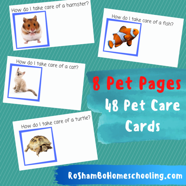 RoShamBo Homeschooling printable pet care match up game