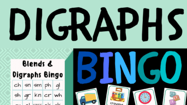 RoShamBo Homeschooling printable blends and digraphs bingo game