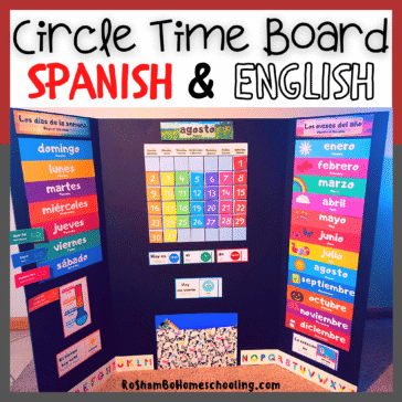 RoShamBo Homeschooling promo for a Circle Time Board in Spanish and English