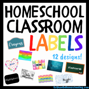 RoShamBo Homeschooling printable homeschool room labels