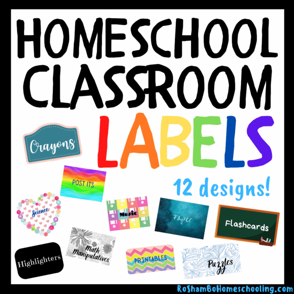 RoShamBo Homeschooling printable homeschool room labels