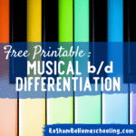 RoShamBo Homeschooling free printable b/d differentiation stickers for piano