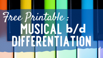 RoShamBo Homeschooling free printable b/d differentiation stickers for piano