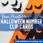 RoShamBo Homeschooling promo for free printable halloween number clip cards