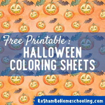 RoShamBo Homeschooling free printable Halloween coloring sheets for kids