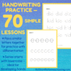 RoShamBo Homeschooling printable handwriting practice lowercase letters first 70 lessons