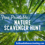 RoShamBo Homeschooling free printable nature scavenger hunt promo