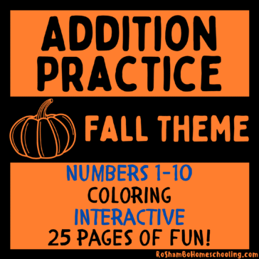 RoShamBo Homeschooling fall theme addition practice numbers 1-10 promo