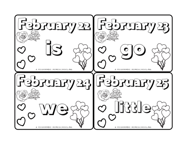 Sight Word of the Day Color Calendar — Preschool - Image 3