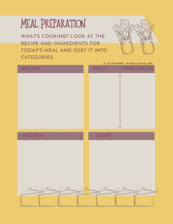 RoShamBo Homeschooling all about fall food theme pack sample