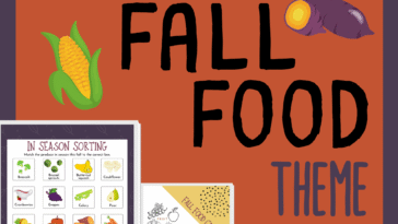RoShamBo Homeschooling all about fall food theme pack for elementary school