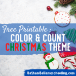 RoShamBo Homeschooling free printable color and count coloring sheets Christmas theme