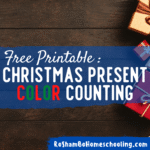 RoShamBo Homeschooling free printable Christmas present color counting for preschool and kindergarten