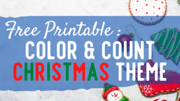 RoShamBo Homeschooling free printable color and count coloring sheets Christmas theme