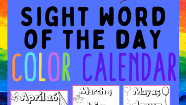 RoShamBo Homeschooling sight word of the day color calendar preschool set
