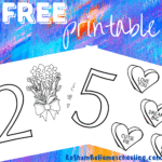 RoShamBo Homeschooling free printable Valentine's Day coloring sheets with numbers for learning to count to 10