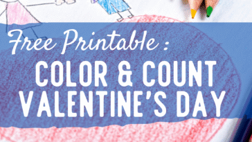 RoShamBo Homeschooling free printable Valentine's Day coloring sheets with numbers for learning to count to 10