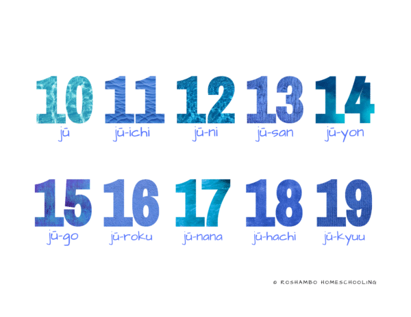 RoShamBo Homeschooling Japanese number classroom posters sample