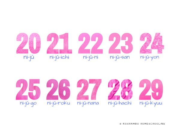 RoShamBo Homeschooling Japanese number classroom posters sample