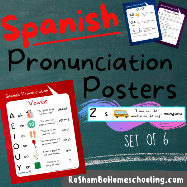 RoShamBo Homeschooling printable Spanish Pronunciation Posters
