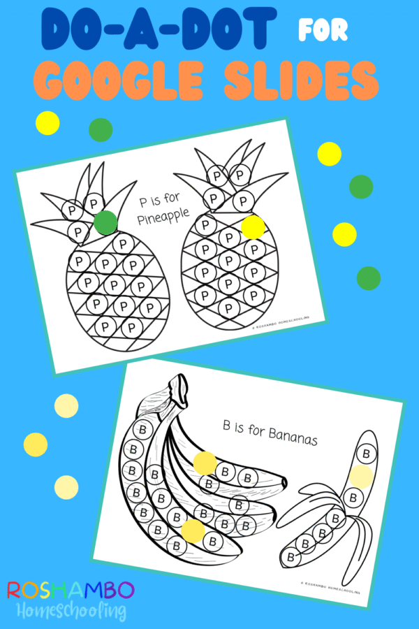 RoShamBo Homeschooling Do A Dot coloring sheets